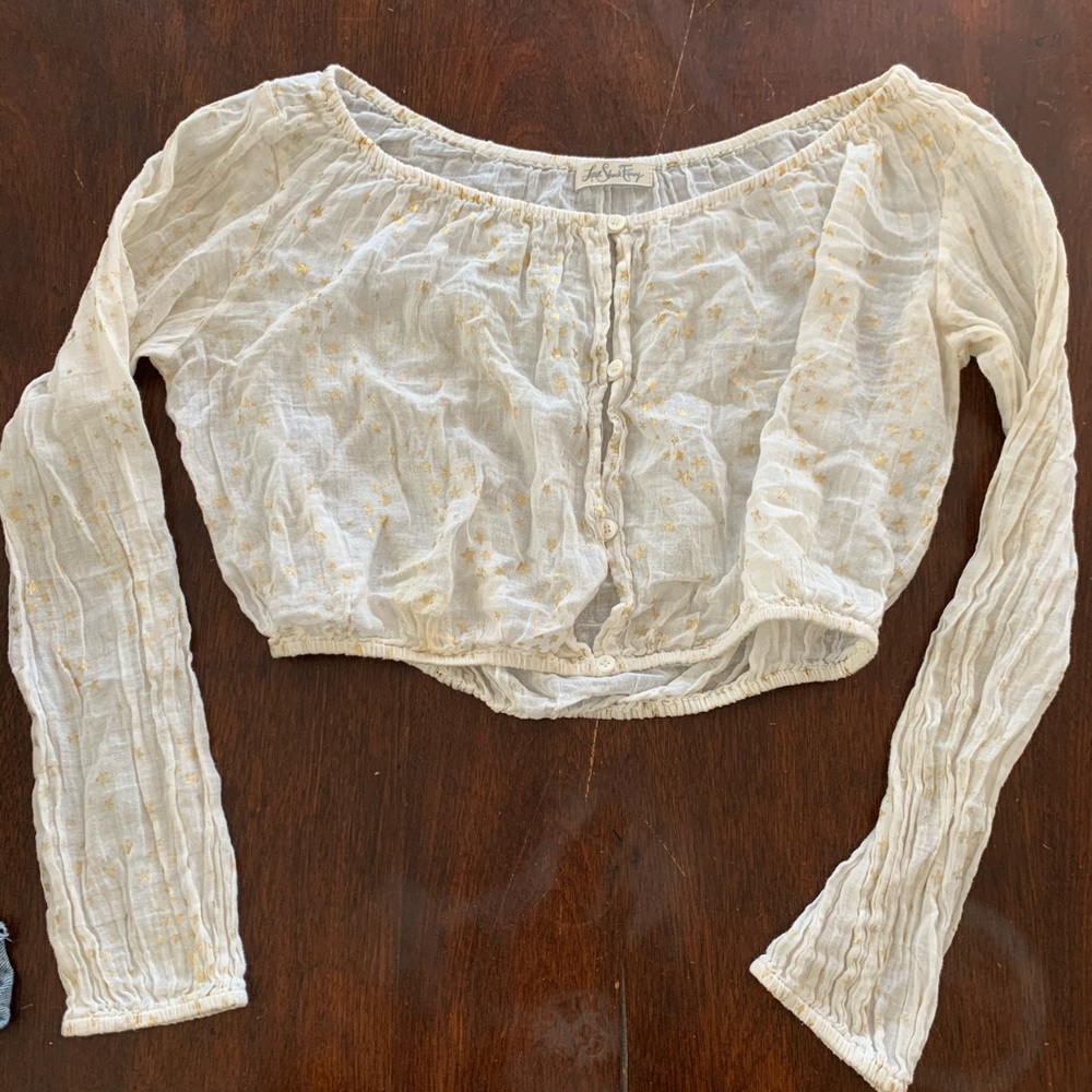 Love Shack Fancy Star Foil Popover Top